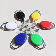 High Quality Pull Yoyo Holder Name ID Card Retractable Badge Reel With Alligator Clip Carabiner